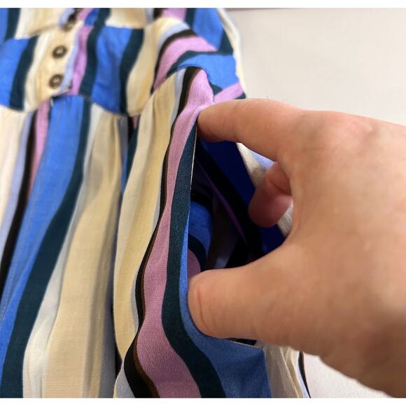 ASTR the Label Women's Periwinkle Multi-Stripe Jumpsuit Romper‎ Dress Size XS - Picture 10 of 16